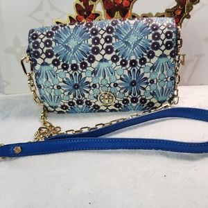 Tory Burch floral chain crossbody-EUC